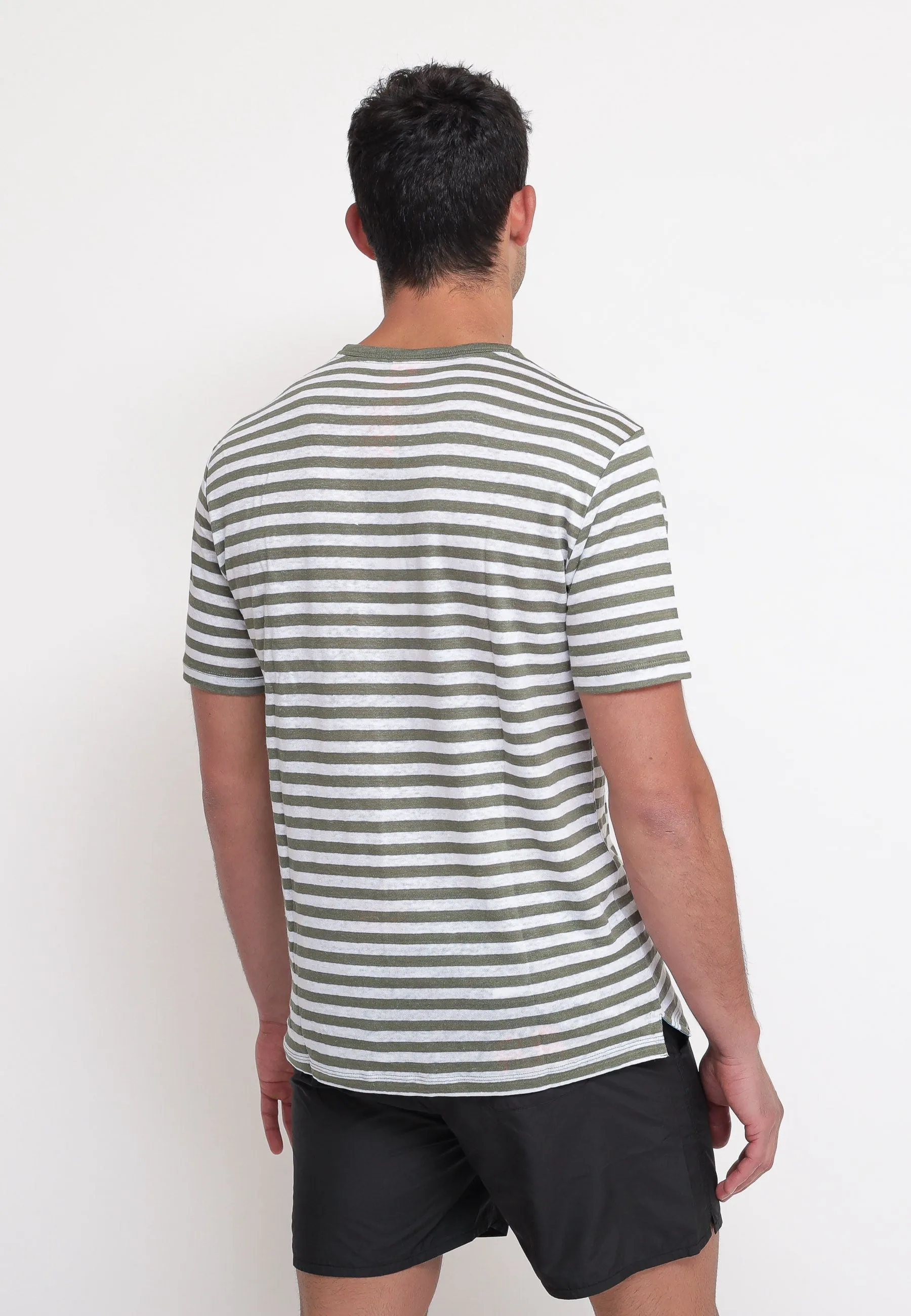 T-Shirt Stripes - Militare/White