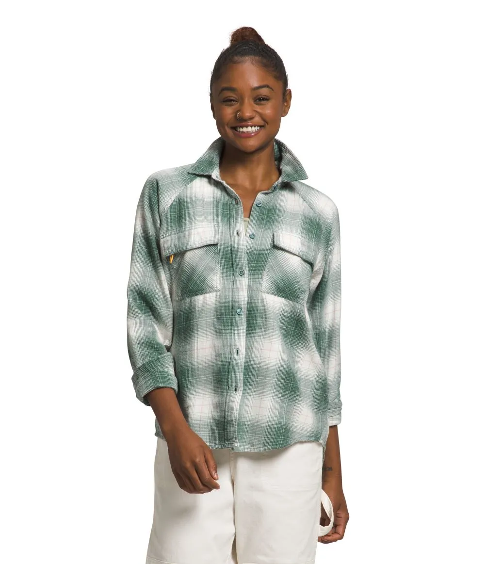 'The North Face' Women's Set Up Camp Flannel - Dark Sage