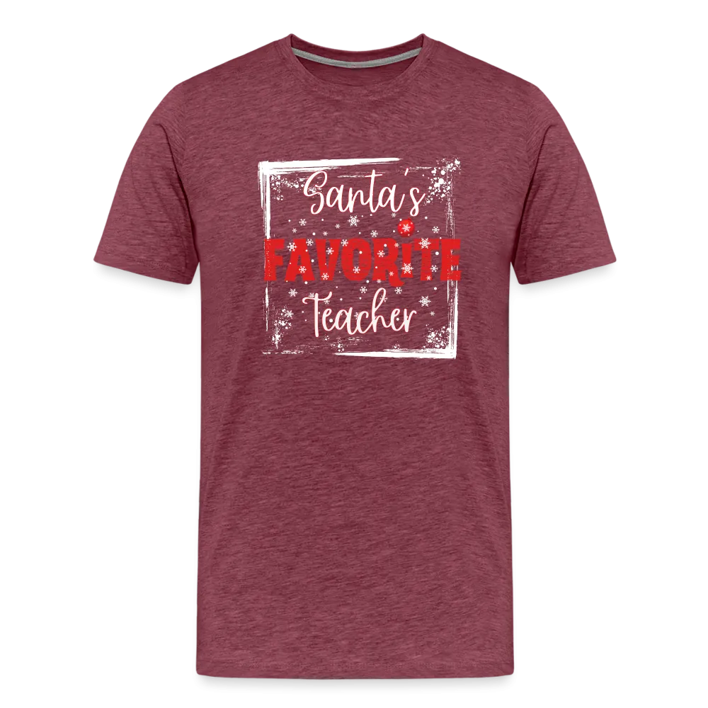 Top of the Nice List: Men's 'Santa's Favorite Teacher' Premium Tee