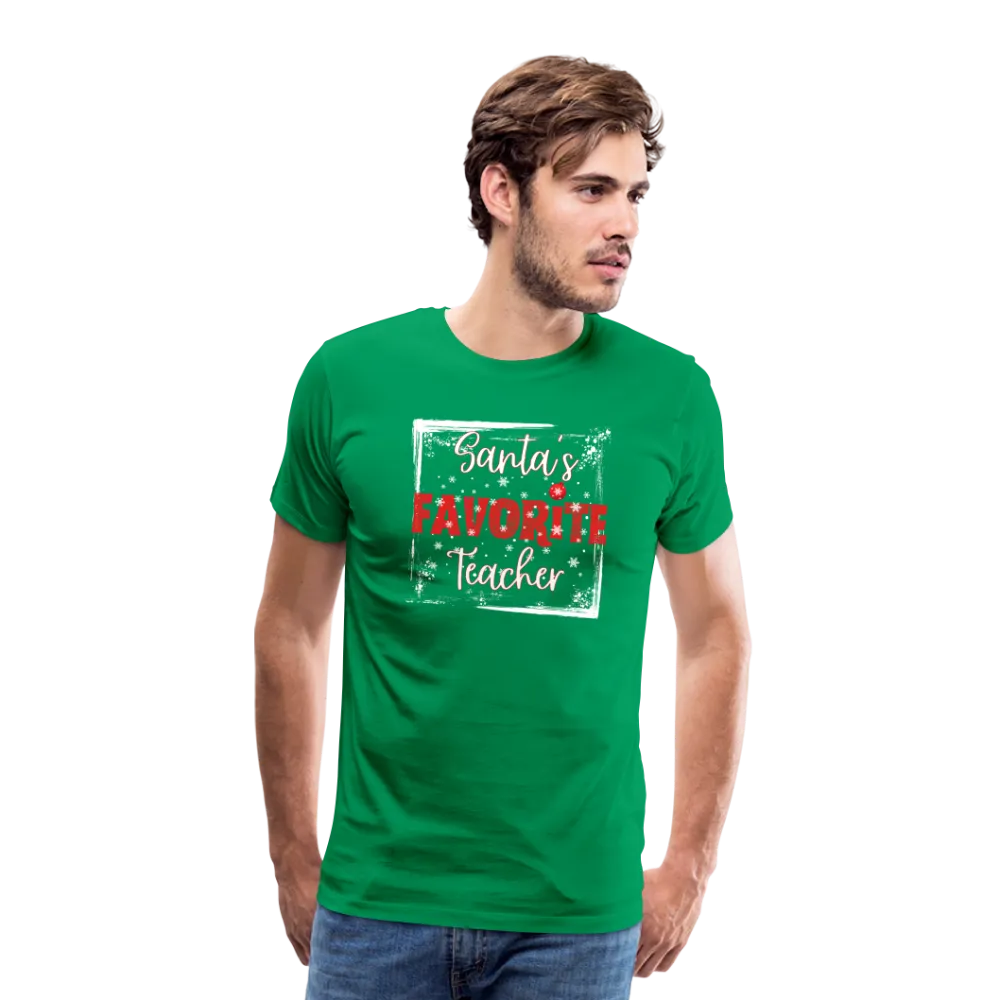 Top of the Nice List: Men's 'Santa's Favorite Teacher' Premium Tee