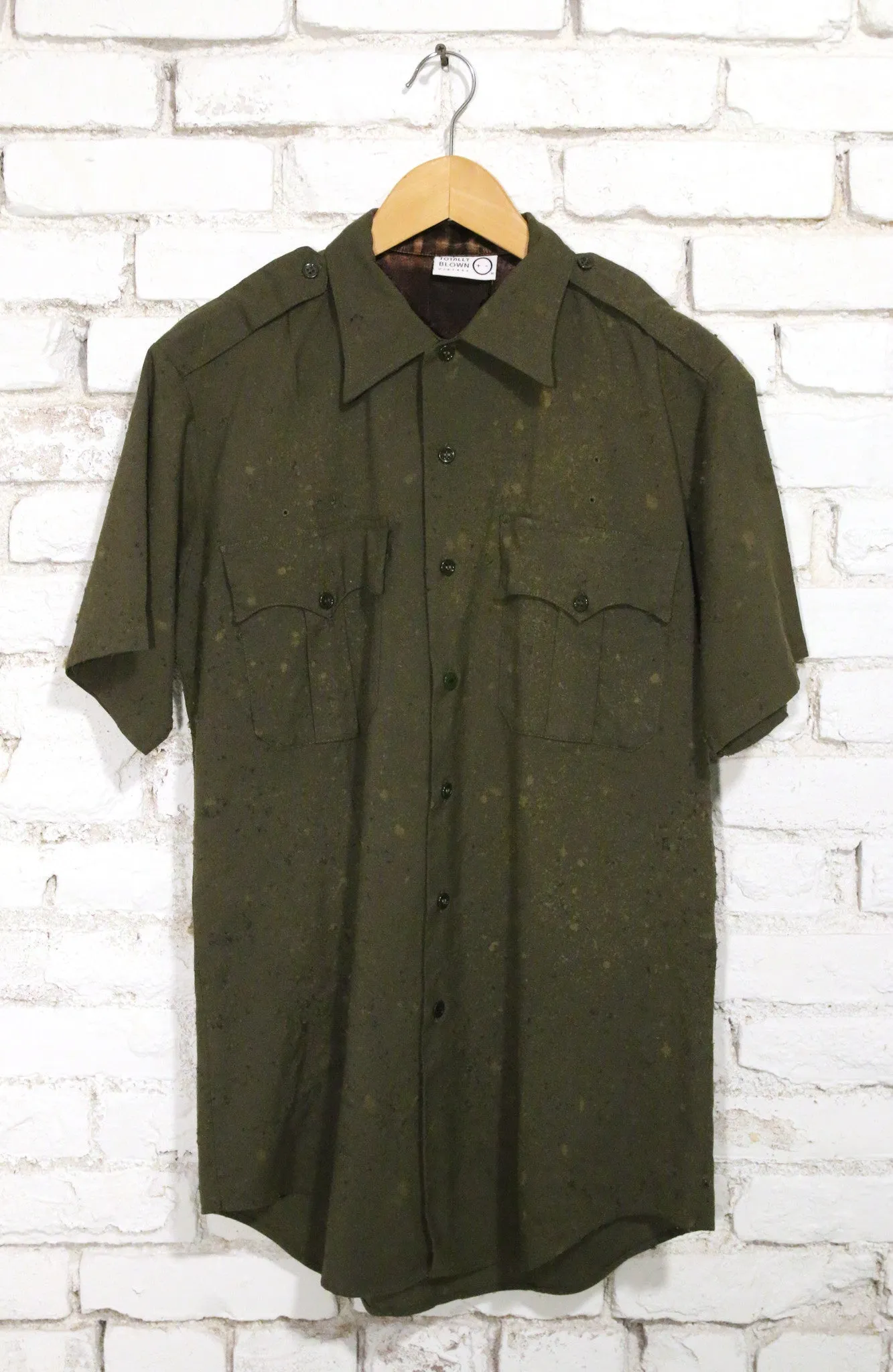 totally blown x pskaufman... olive green short sleeve w/ pockets