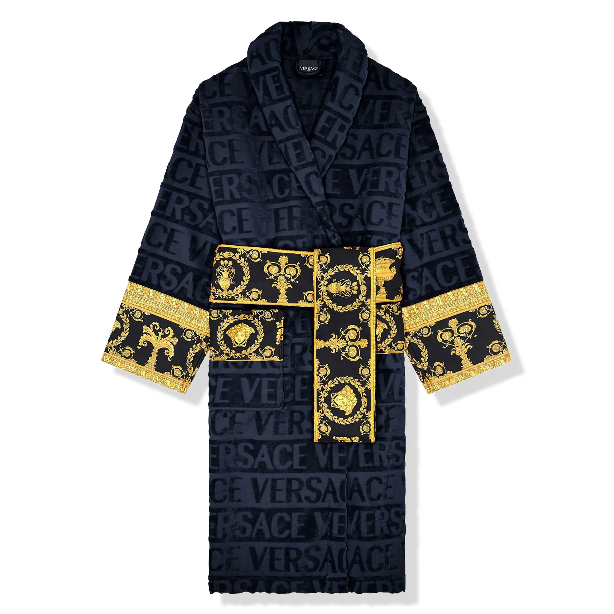 Versace Baroque Navy Bathrobe