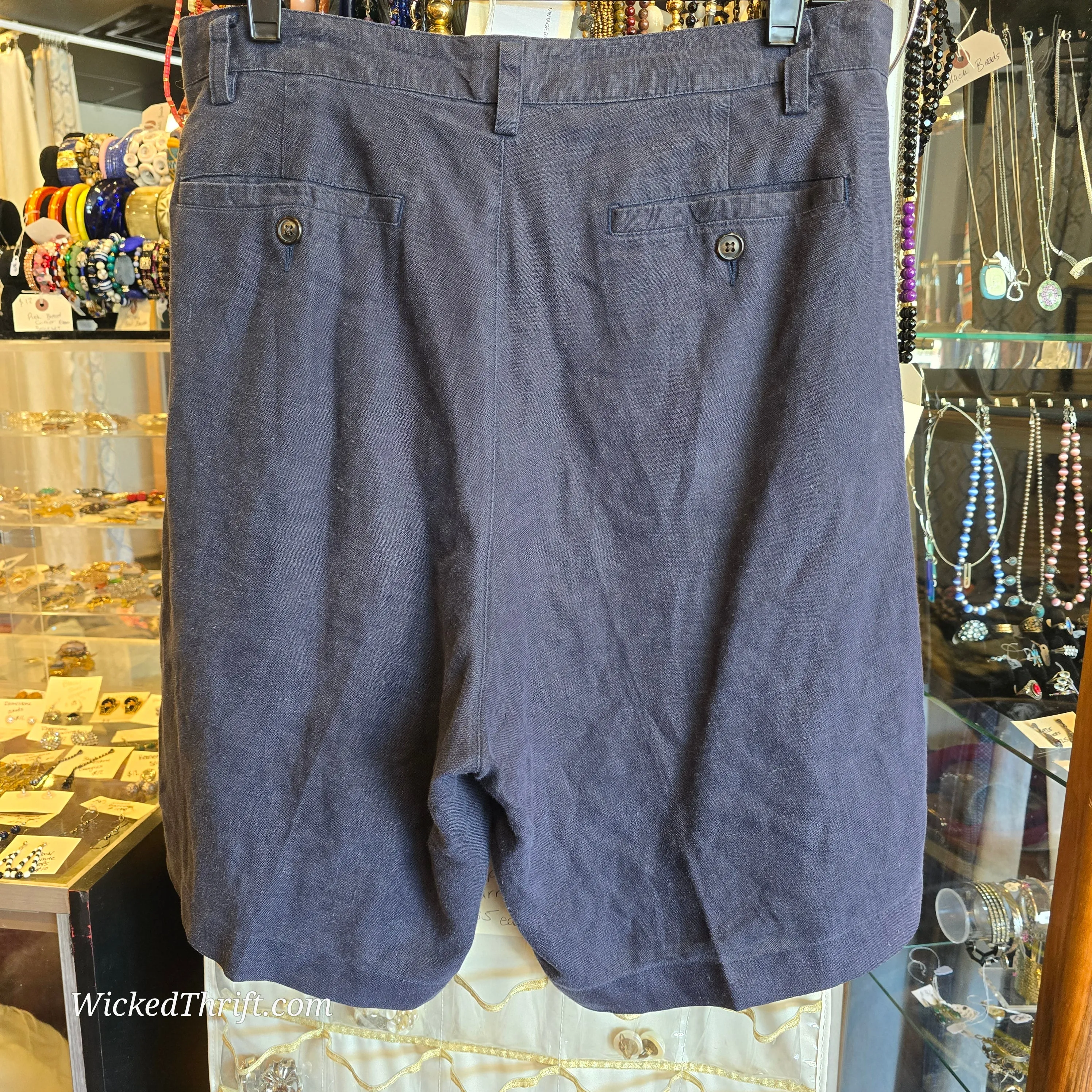 VINTAGE BANANA REPUBLIC Blue Linen Shorts 33