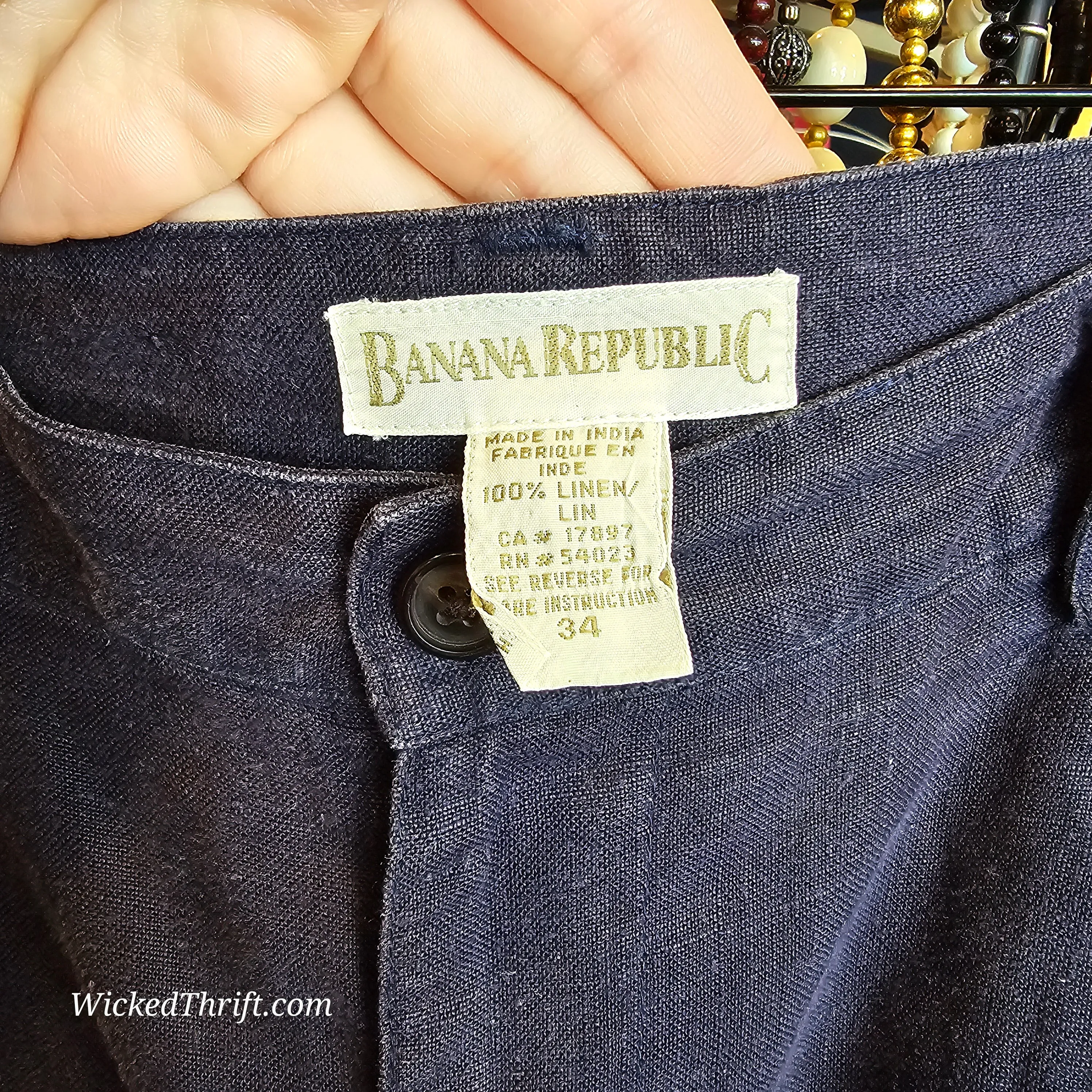 VINTAGE BANANA REPUBLIC Blue Linen Shorts 33