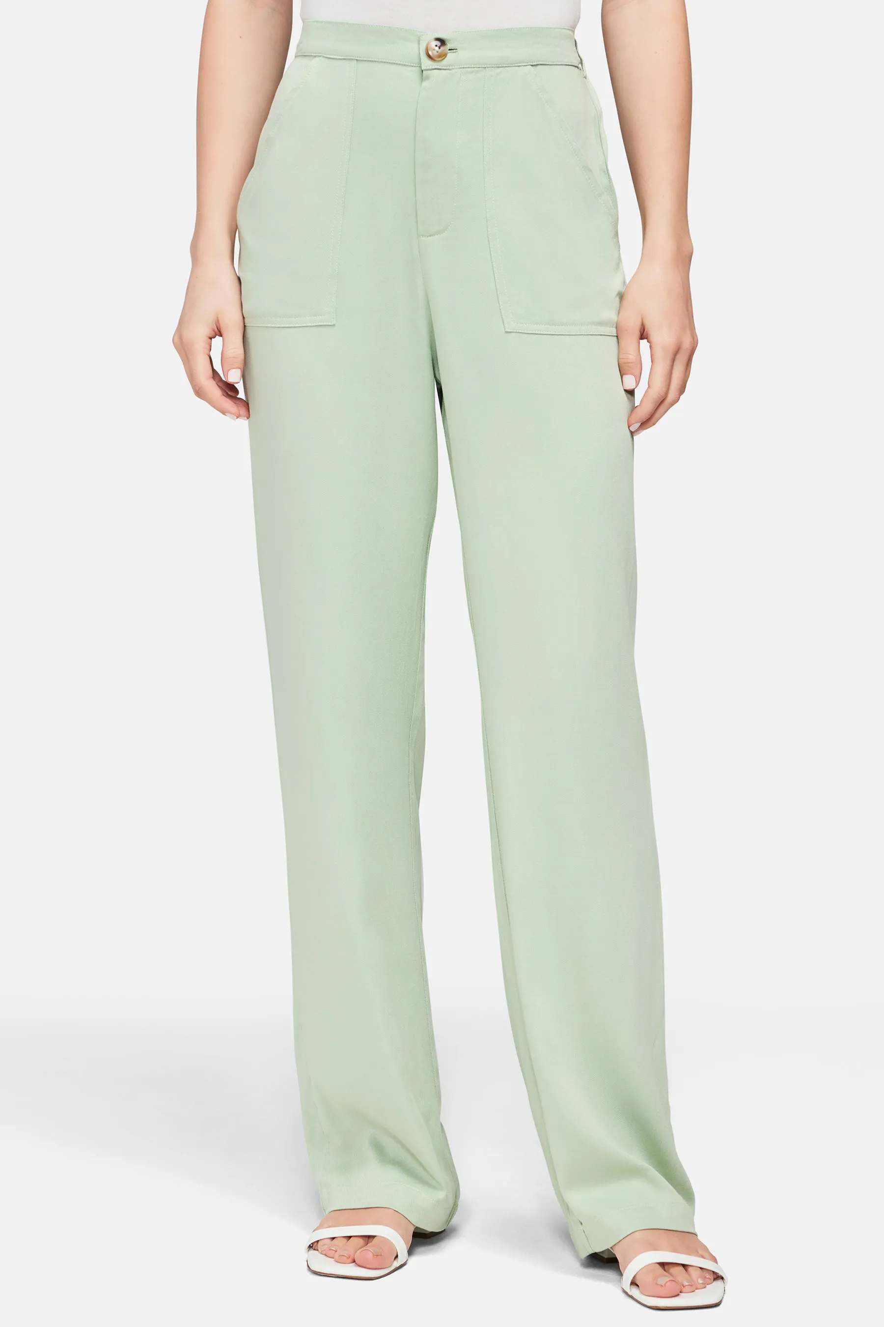 Wide Leg Trouser | Frosty Green