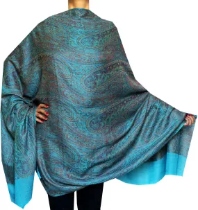 Women's Paisley Wool Shawl Wrap Gift India Clothes (82 x 42 inches)