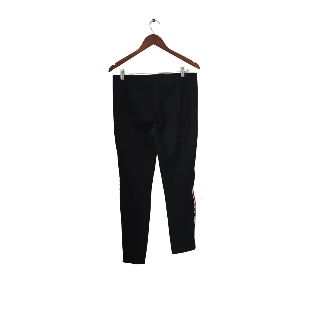 ZARA Black with Red & White Stripe Pants | Pre Loved |